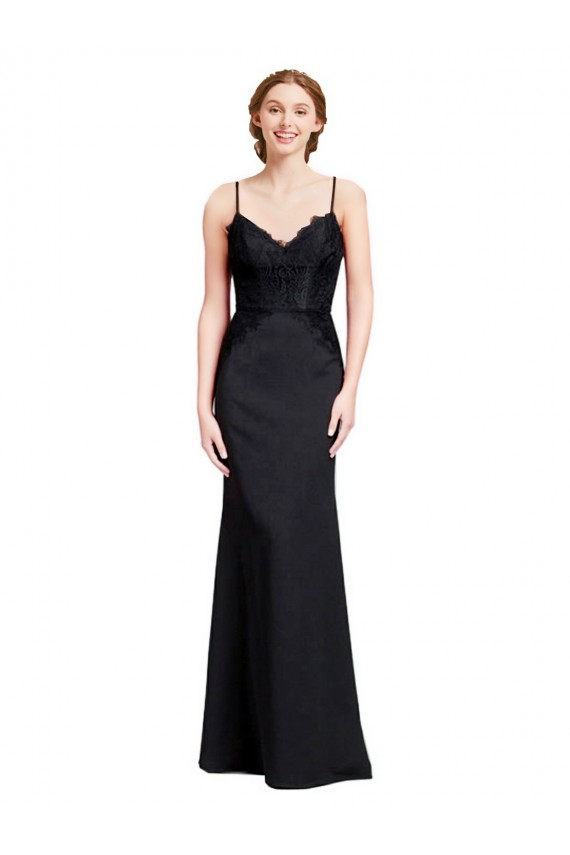 Black V-Neck Sleeveless Low Back Long Prom Dresses Canada Supplier