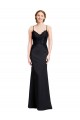 Black V-Neck Sleeveless Low Back Long Prom Dresses Canada Supplier