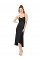 Black Cowl Neck Sleeveless Criss Cross Back Midi Length Sexy Prom Dress Canada Supplier
