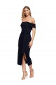 Black Square Neck Sleeveless Low Back Midi Length Prom Dress Canada Supplier
