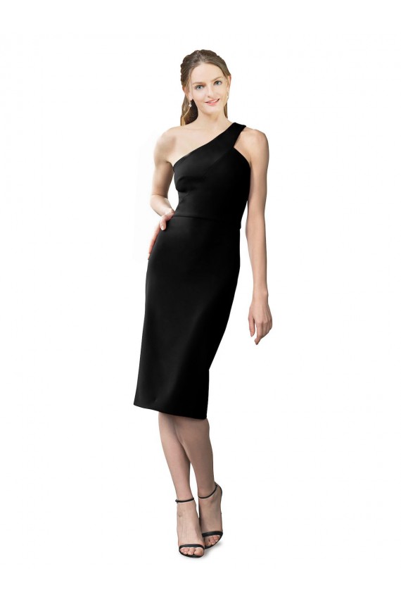Black One Shoulder Sleeveless Cocktail Length Prom Dress Canada Supplier