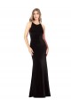 Black Jewel Neck Sleeveless Criss Cross Back Long Prom Dress Canada Supplier
