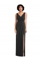 Black V-Neck Sleeveless V-Back Long Prom Dress Canada Supplier