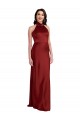 Burgundy Halter Neck Sleeveless Backless Long Prom Dress Canada Supplier