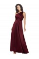 Burgundy One Shoulder Sleeveless Long Prom Dress Canada Supplier