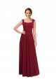Burgundy Square Neck Sleeveless Long Prom Dress Canada Supplier