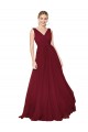 Burgundy High Neck Sleeveless V-Back Long Bridal Party Dress Canada Supplier