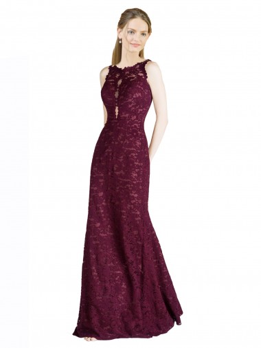 Burgundy Gold High Neck Sleeveless Keyhole Back Long Prom Dress Canada Supplier