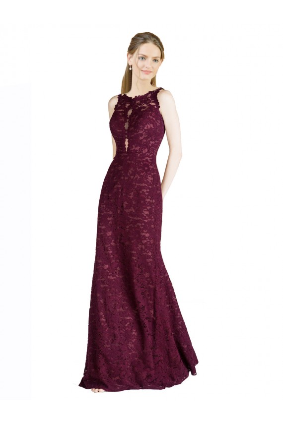 Burgundy Gold High Neck Sleeveless Keyhole Back Long Prom Dress Canada Supplier
