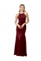 Burgundy Gold High Neck Sleeveless Criss Cross Back Long Evening Prom Gowns Canada Supplier