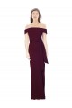 Burgundy Gold Off the Shoulder Sleeveless Low Back Long Prom Dress Canada Supplier