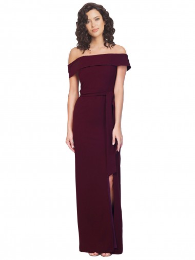 Burgundy Gold Square Neck Sleeveless Low Back Long Prom Dress Canada Supplier