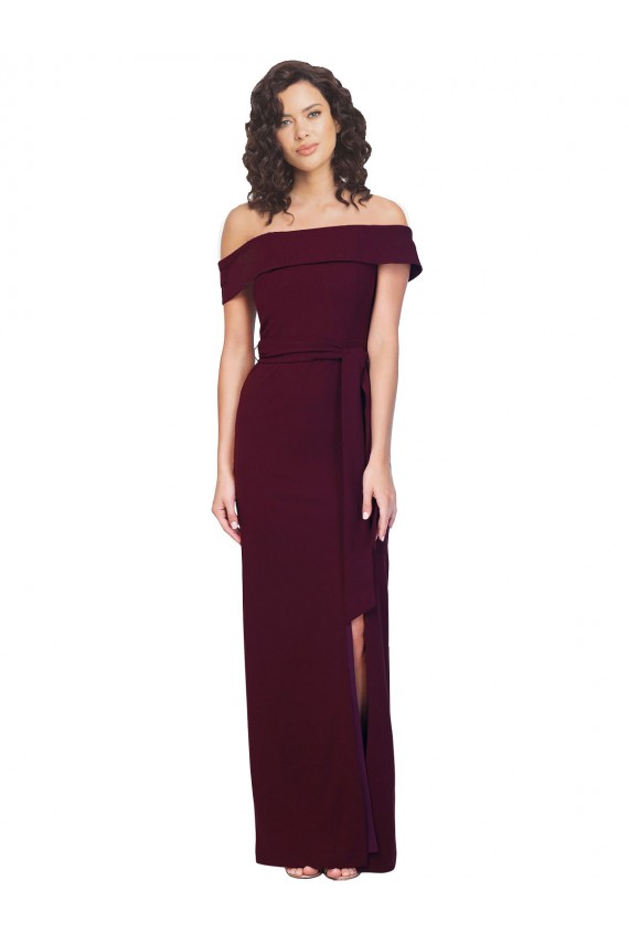 Burgundy Gold Square Neck Sleeveless Low Back Long Prom Dress Canada Supplier