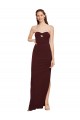 Burgundy Gold Strapless Sleeveless Long Prom Dresses Canada Supplier
