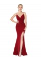 Burgundy V-Neck Sleeveless V-Back Long Sexy Prom Dress Canada Supplier