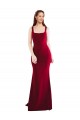 Burgundy Square Neck Sleeveless Long Evening Prom Gowns Canada Supplier