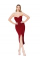 Burgundy High Neck Sleeveless Knee Length Sexy Prom Dress Canada Supplier