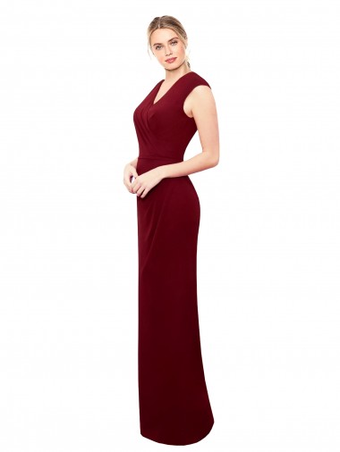 Burgundy High Neck Sleeveless Keyhole Back Soft Chiffon Long Prom Dress Canada Supplier