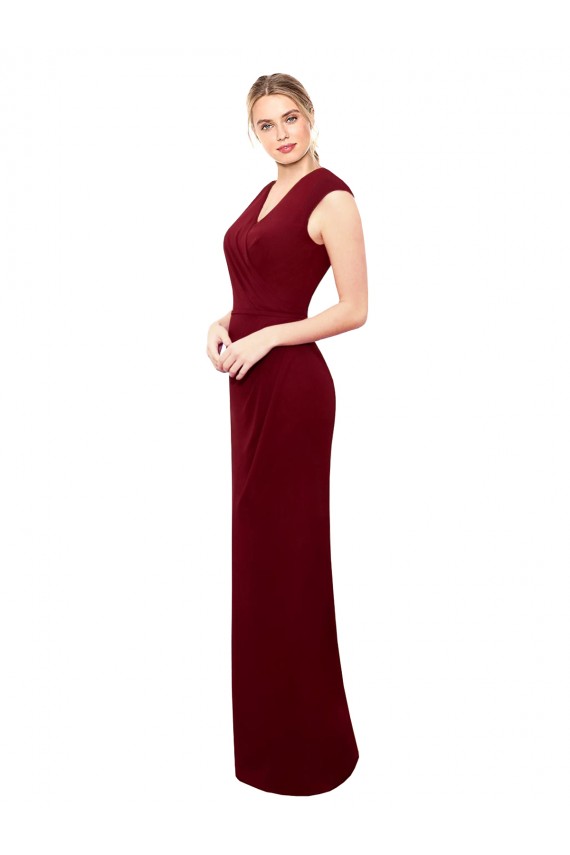 Burgundy High Neck Sleeveless Keyhole Back Soft Chiffon Long Prom Dress Canada Supplier