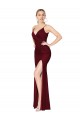 Burgundy High Neck Sleeveless V-Back Long Sexy Prom Dress Canada Supplier