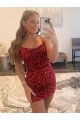 Burgundy Spaghetti Straps Sleeveless Short Short Homecoming Dress / Prom Dress Canada Supplier