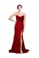 Burgundy Cowl Neck Sleeveless Criss Cross Back Sweep Train Prom Dress Canada Supplier