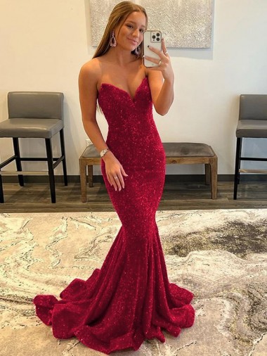 Burgundy Sweetheart Sleeveless Sweep Train Prom Dress Canada Supplier