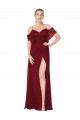 Burgundy High Neck Cold Shoulder V-Back Long Prom Dress Canada Supplier