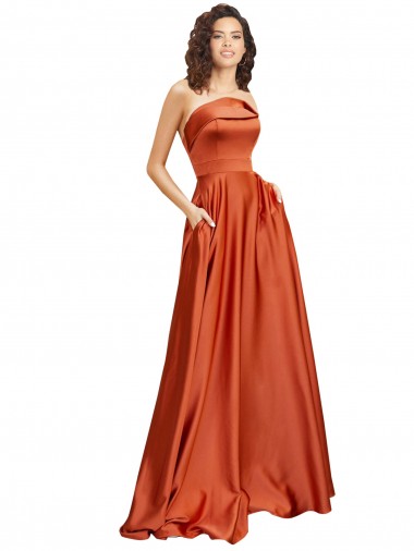 Burnt Orange Round Neck Sleeveless Low Back Sweep Train Prom Dress Canada Supplier