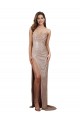 Champagne Scoop Neck Sleeveless Low Back Long Sexy Prom Dress Canada Supplier
