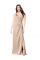 Champagne Pink V-Neck Sleeveless Low Back Long Prom Dress Canada Supplier