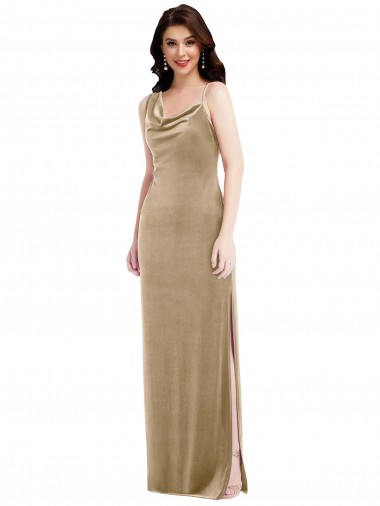 Champagne One Shoulder Sleeveless Long Prom Dress Canada Supplier