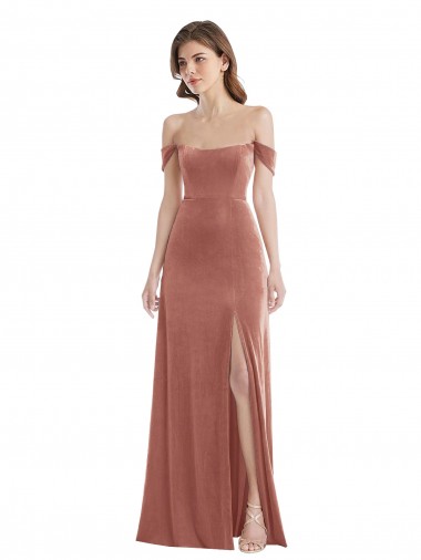 Cinnamon Rose Off the Shoulder Sleeveless Long Prom Dress Canada Supplier
