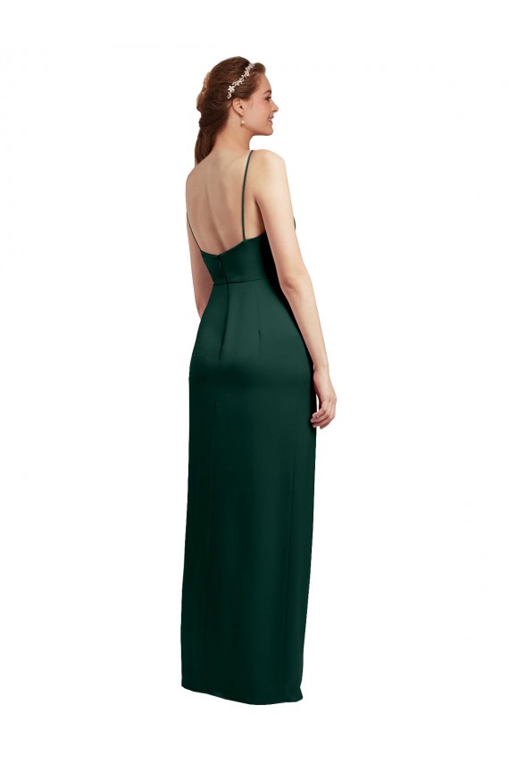 Hunter Square Neck Sleeveless Low Back Long Prom Dress Canada Supplier