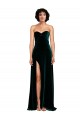 Dark Green Sweetheart Sleeveless Low Back Sweep Train Prom Dress Canada Supplier