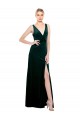 Dark Green V-Neck Sleeveless V-Back Long Sexy Prom Dress Canada Supplier