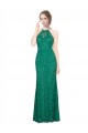 Dark Green High Neck Sleeveless Low Back Long Prom Dress Canada Supplier