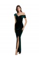 Dark Green Sweetheart Sleeveless Stretch Velvet Long Prom Dress Canada Supplier