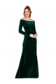 Dark Green Off the Shoulder Long Sleeves Long Prom Dress Canada Supplier