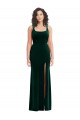 Dark Green Square Neck Sleeveless Long Trumpet Prom Dress Canada Supplier