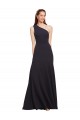 Dark Navy One Shoulder Sleeveless Stretch Crepe Long Prom Dresses Canada Supplier