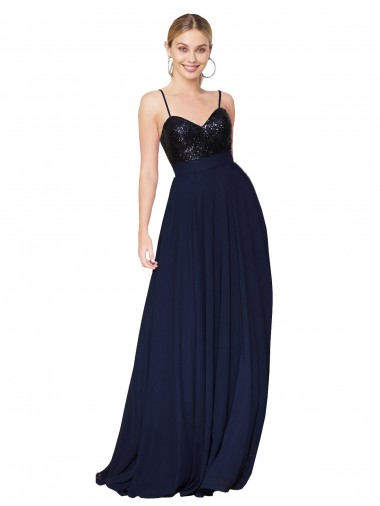 Dark Navy High Neck Sleeveless Long Prom Dress Canada Supplier