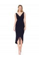 Dark Navy High Neck Sleeveless Knee Length Evening Prom Gowns Canada Supplier
