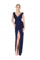 Dark Navy High Neck Sleeveless V-Back Long Sexy Prom Dress Canada Supplier