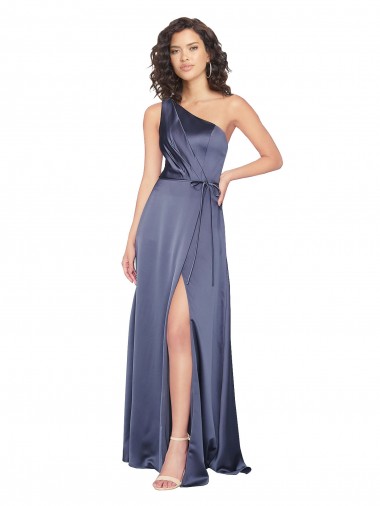 Dusk One Shoulder Sleeveless Long Prom Dress Canada Supplier