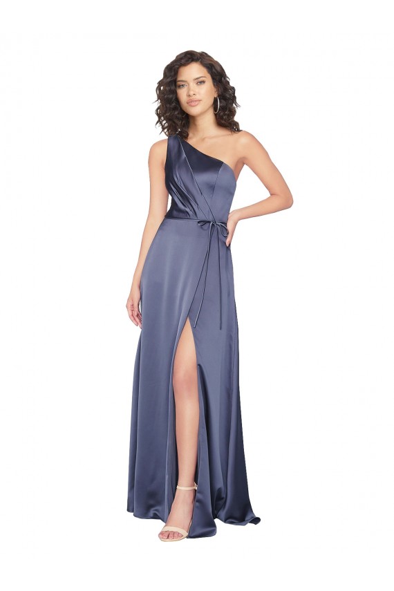 Dusk One Shoulder Sleeveless Long Prom Dress Canada Supplier