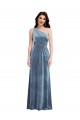 Dusty Blue Off the Shoulder Sleeveless Long Evening Prom Gowns Canada Supplier