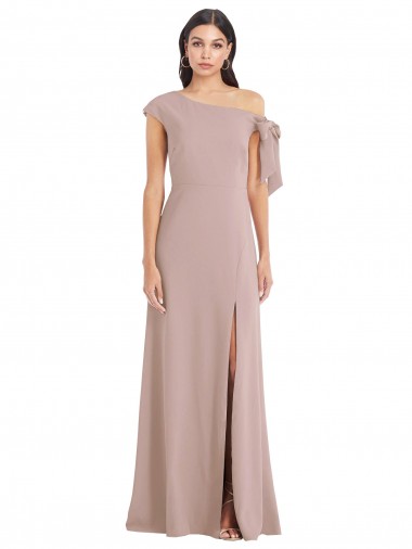 Dusty Pink Off the Shoulder Sleeveless Long Prom Dress Canada Supplier