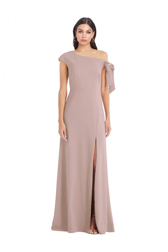 Dusty Pink Off the Shoulder Sleeveless Long Prom Dress Canada Supplier