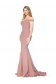Dusty Pink High Neck Sleeveless Stretch Crepe Sweep Train Prom Dress Canada Supplier